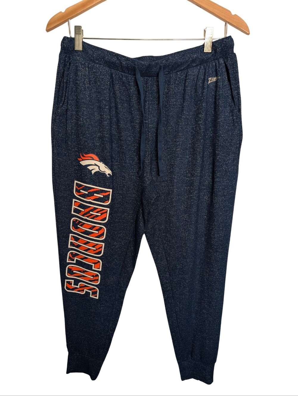 Denver Broncos NFL Zubaz Navy Jogger Pants. Size Medium